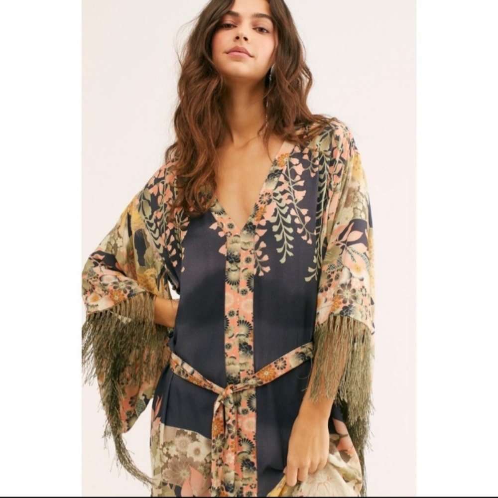 In search of: Spell x Free People Black Willow Tassle Dress In Size Med Or Large
